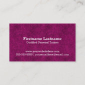 Roze Visitekaartjes voor persoonlijke trainers (Achterkant)