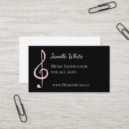 Roze Visitekaartjes voor Treble Clef Music