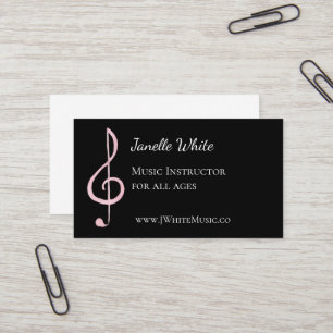 Roze Visitekaartjes voor Treble Clef Music