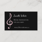 Roze Visitekaartjes voor Treble Clef Music (Voorkant)