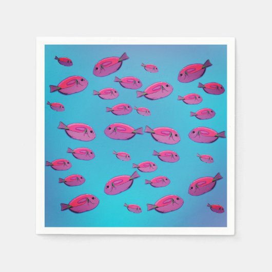 Roze vispapier servet (Voorkant)