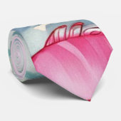 Roze vispatroon stropdas (Opgerold)