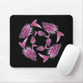 Roze visrondzendmousepad muismat (Met muis)