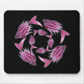 Roze visrondzendmousepad muismat (Voorkant)