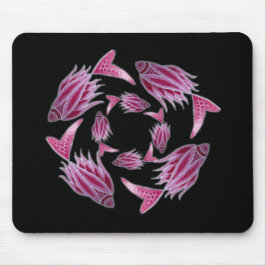 Roze visrondzendmousepad muismat
