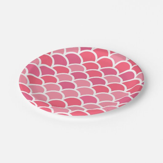 Roze visschaal Afdrukken Papieren Bordje (Gekanteld)