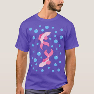 Roze vissen en luchtbellen t-shirt