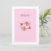 Roze Vissen, sterrenbeeld, sterrenbeeld afdruk Kaart (Staand voorkant)