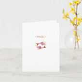 Roze Vissen, sterrenbeeld, sterrenbeeld afdruk Kaart (Gele Bloem)