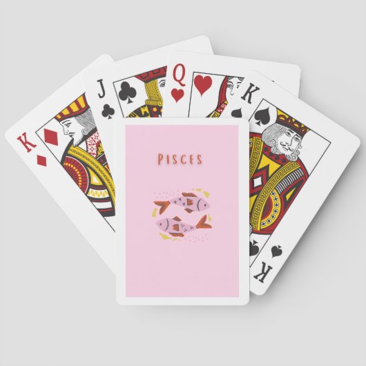 Roze Vissen, sterrenbeeld, sterrenbeeld afdruk Pokerkaarten (Achterkant)