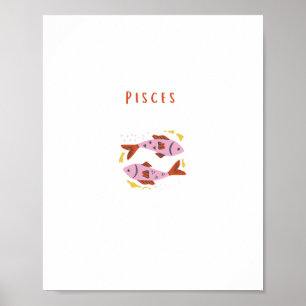 Roze Vissen, sterrenbeeld, sterrenbeeld afdruk Poster