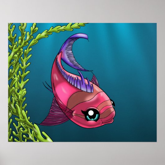 Roze Vissenposter Poster (Voorkant)