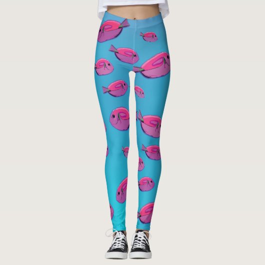 Roze visserij - aangepaste Leggings (Voorkant)