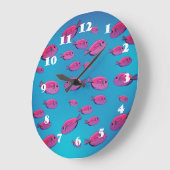 Roze visserij Art Wall-klok Grote Klok (Hoek)