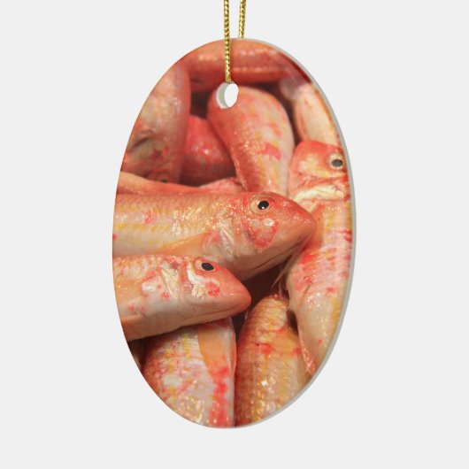 Roze visversiering keramisch ornament (Links)