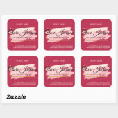 Roze Viva Magenta Golden Vierkante Sticker (Vel)