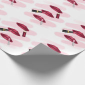 Roze Viva Magenta Lip Makeup Patroon Cadeaupapier (Hoek)