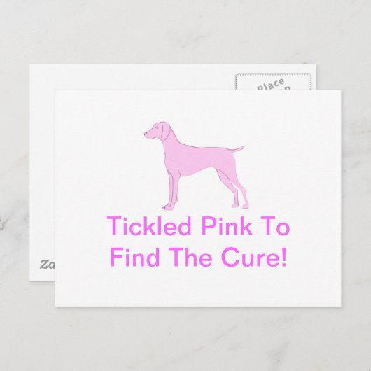 Roze Vizsla Briefkaart (Voorkant / Achterkant)