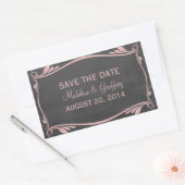 Roze Vlaams Chalkboard Sla de Sticker Datum op (Envelop)