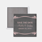 Roze Vlaams Chalkboard sparen de Magnet van de Dat (Voorkant / Achterkant)