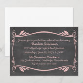 Roze Vlaamse Afstuderen van Chalkboard Kaart (Voorkant / Achterkant)