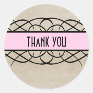 Roze Vlaamse Rand Dank u Stickers