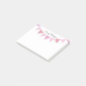 Roze Vlaggen Script Naam Post-it® Notes (Schuin)