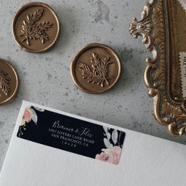 Roze vlakke afdruk Adres label