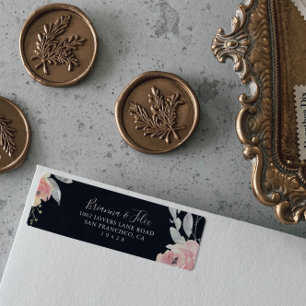 Roze vlakke afdruk Adres label