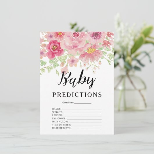 Roze vlakke Baby Kaart Baby shower (Staand voorkant)