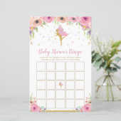 Roze vlakke Baby shower Bingo Game (Staand voorkant)