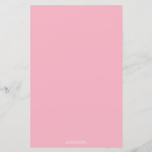 Roze vlakke Baby shower Bingo Game (Achterkant)