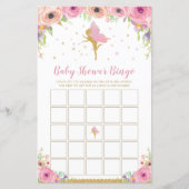 Roze vlakke Baby shower Bingo Game (Voorkant)