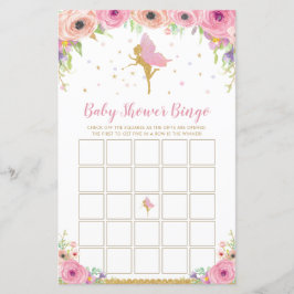 Roze vlakke Baby shower Bingo Game