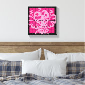 Roze vlakke Florah-ontwerp Canvas Afdruk (Insitu (Slaapkamer))
