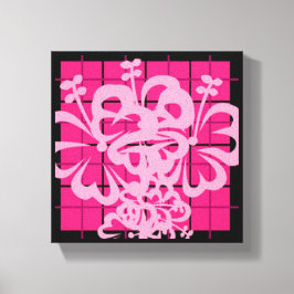 Roze vlakke Florah-ontwerp Canvas Afdruk