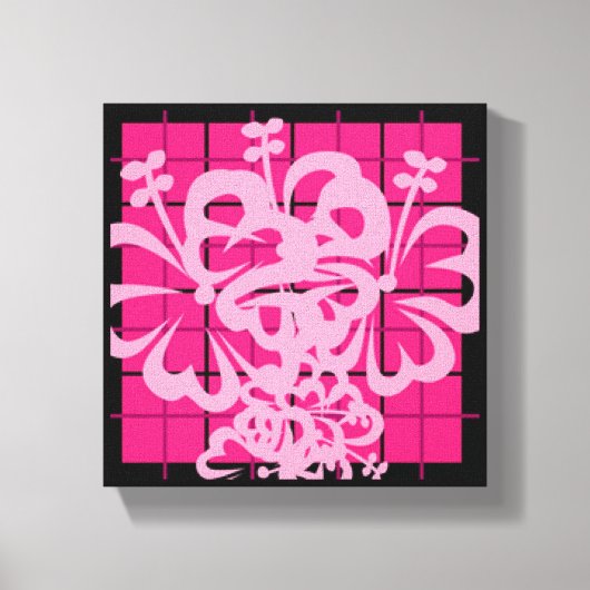 Roze vlakke Florah-ontwerp Canvas Afdruk (Voorkant)