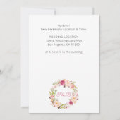 Roze vlakke knop Opslaan Datum of Grote wijziginge Kaart (Achterkant)