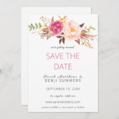 Roze vlakke knop Opslaan Datum of Grote wijziginge Kaart (Voorkant / Achterkant)