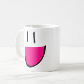 Roze vlakke koffie/theethee Mok (wit) (Voorkant links)