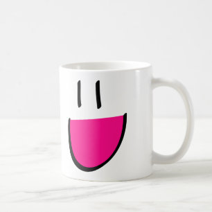Roze vlakke koffie/theethee Mok (wit)