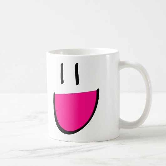 Roze vlakke koffie/theethee Mok (wit) (Rechts)