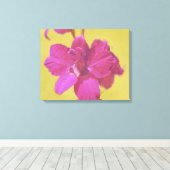 Roze vlakke Limoen gele achtergrond Canvas Afdruk (Insitu (Houten vloer))