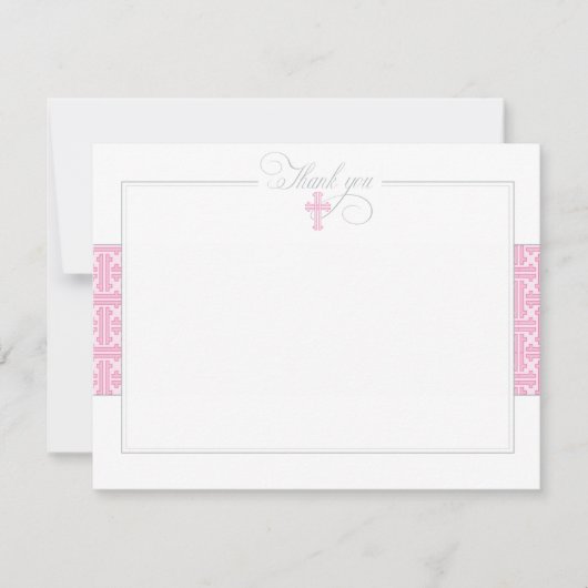 Roze vlakke plaat Dank je wel Bedankkaart (Voorkant)