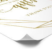 Roze vlakke platte geometrische Kaarten en steunte Poster (Hoek)