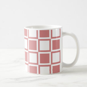 Roze vlakke vierkantjes koffiemok