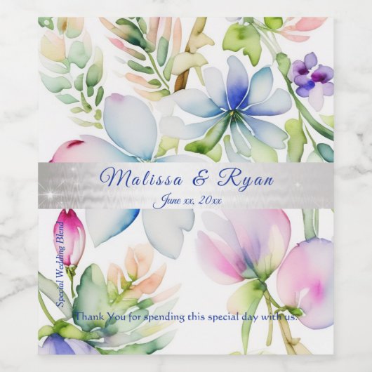 Roze vlakke zijde zijde wijn etiket (Enkel label)