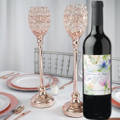 Roze vlakke zijde zijde wijn etiket