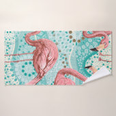 Roze vlam naadloos patroon badhanddoek (Badhanddoek)