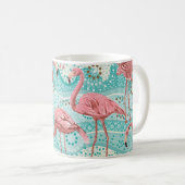 Roze vlam naadloos patroon koffiemok (Voorkant rechts)